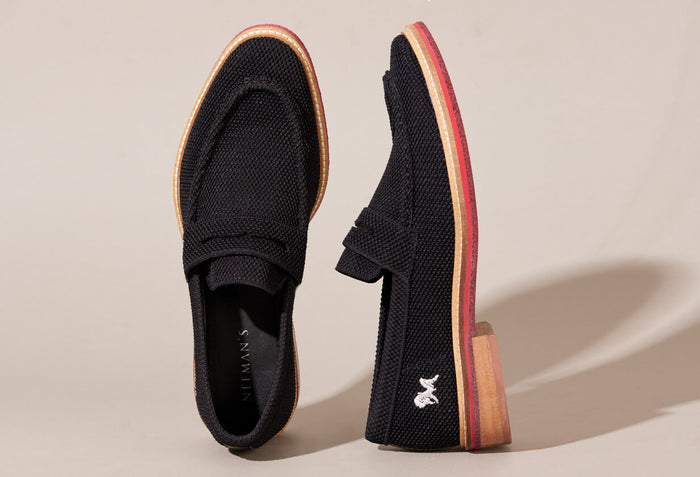 Block Heel Loafers : Black