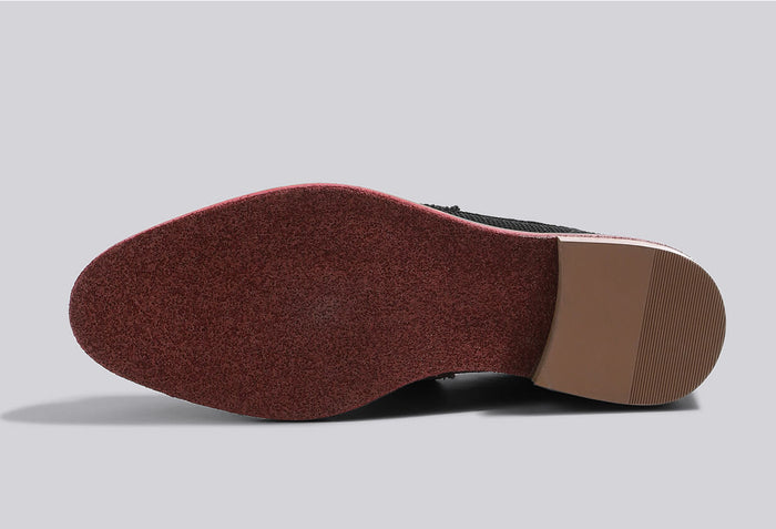 Block Heel Loafers : Black