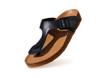 Cork Thong Sandals Black-Tan