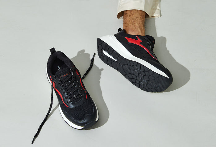 Cosmo Comfort Sneakers : Black-Red