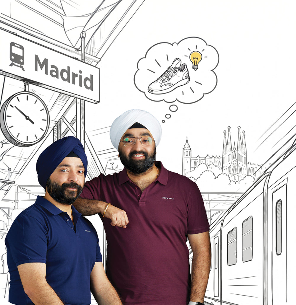 Taran and Amarpreet at a train station