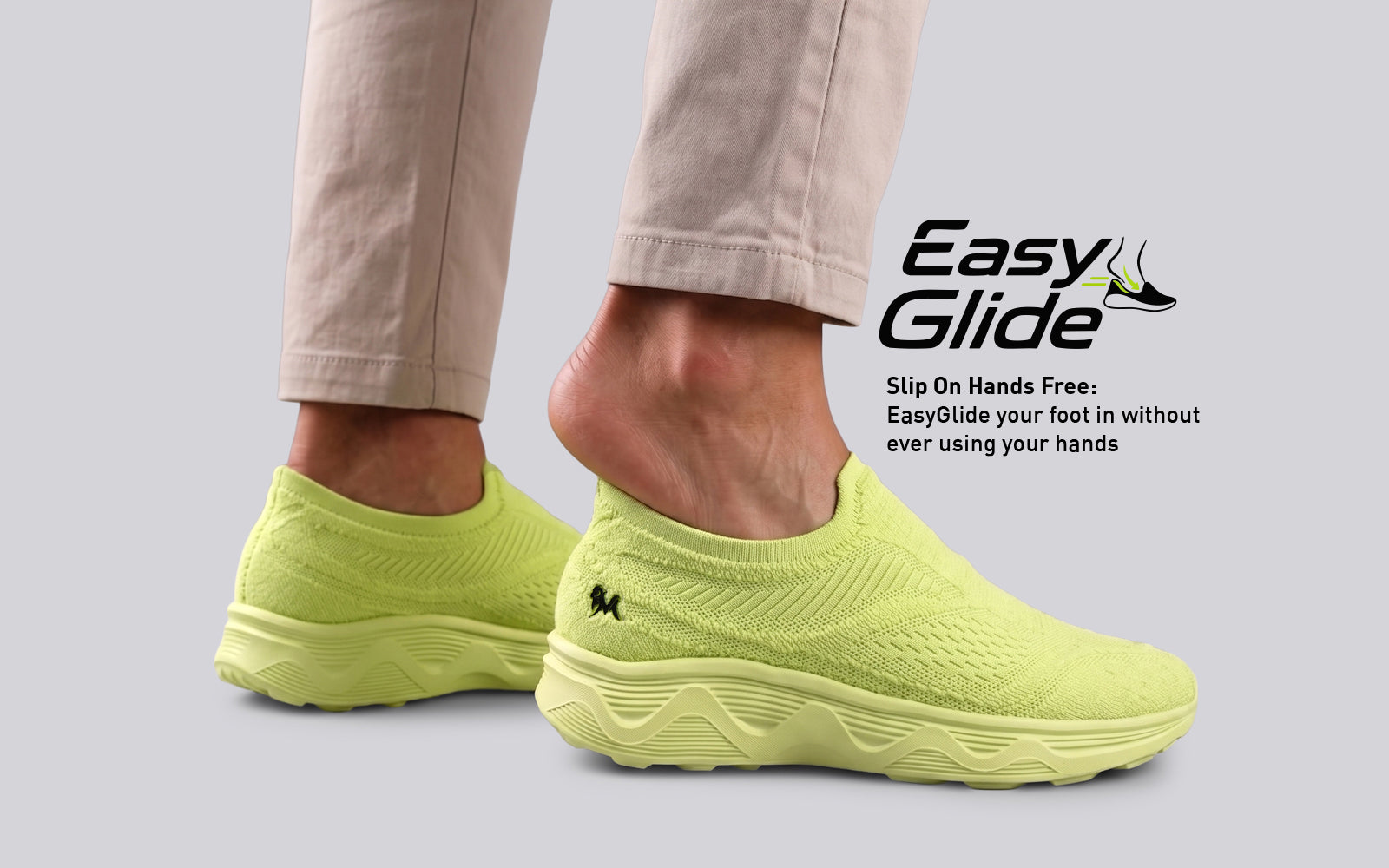 Easy Glide Slip Ons for Men : Lime
