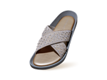 Ethnic Cross Strap Sandals Grey