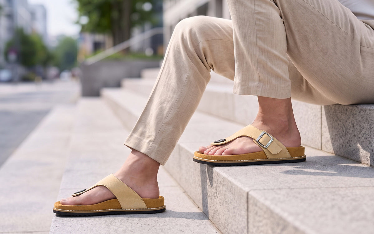 Mover Thong Sandals for Men : Cream