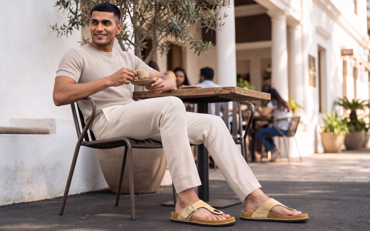 Mover Thong Sandals for Men : Cream