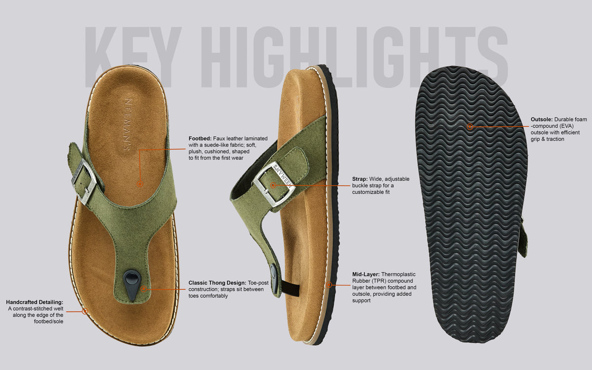 Mover Thong Sandals for Men : Olive