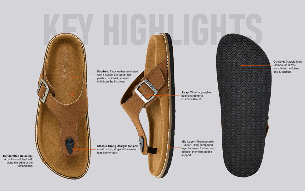 Mover Thong Sandals for Women : Brown