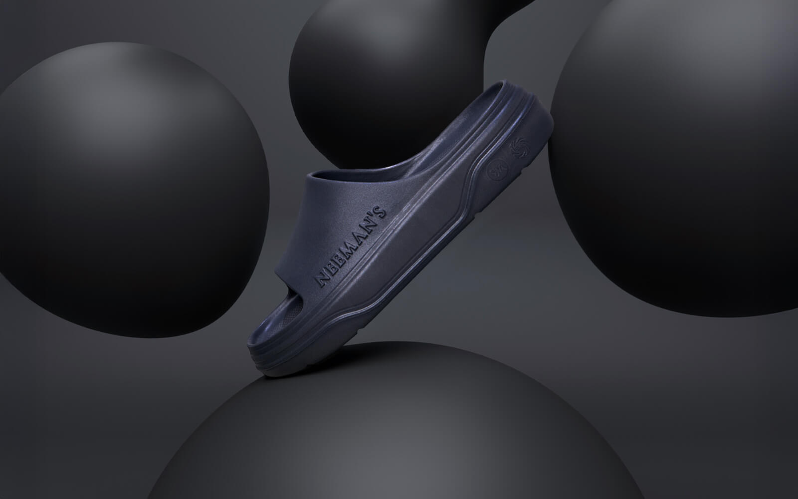 Cushers Slides For Men : Dark Grey