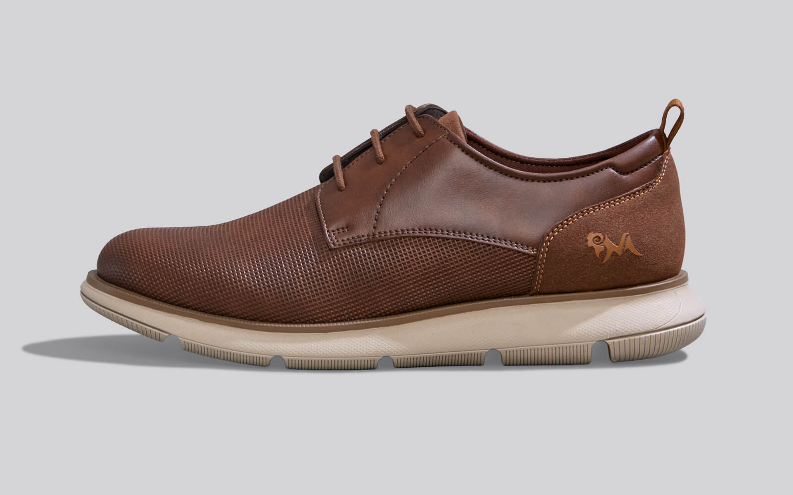 Textured Derby Sneakers Tan Brown1