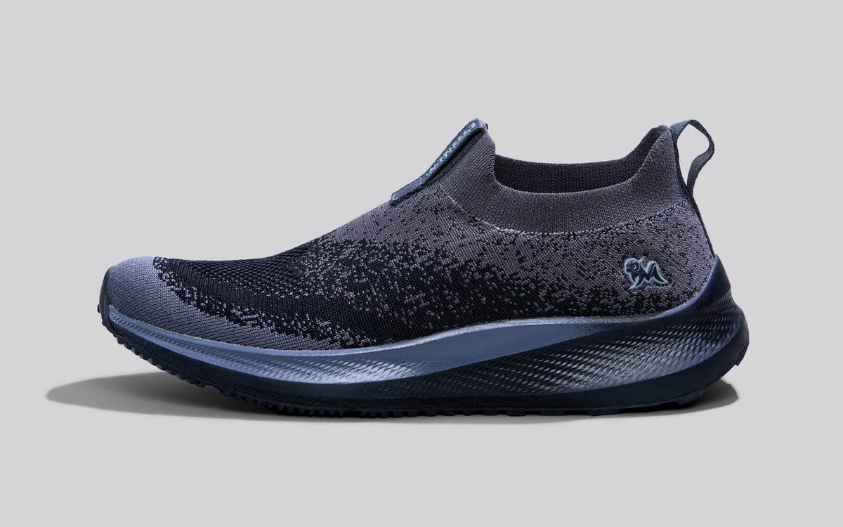 Blend Knit Slip Ons : Black-Grey image 1
