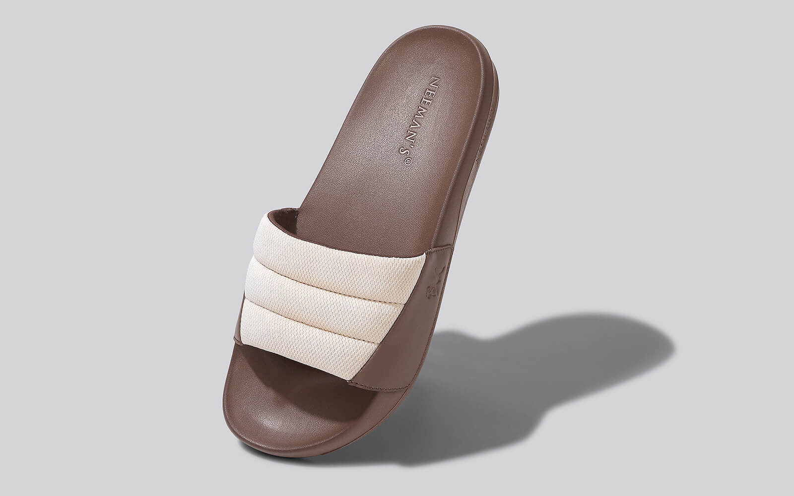 Squooshy Slides for Men Ivory-Brown