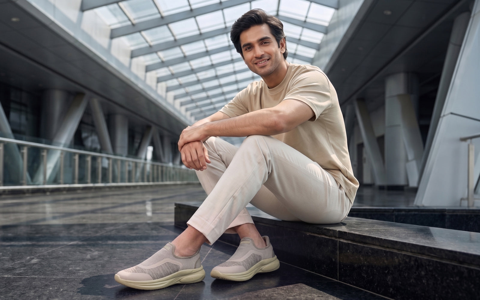 Rapid Breeze Pulsatile Slip Ons for Men : Ecru