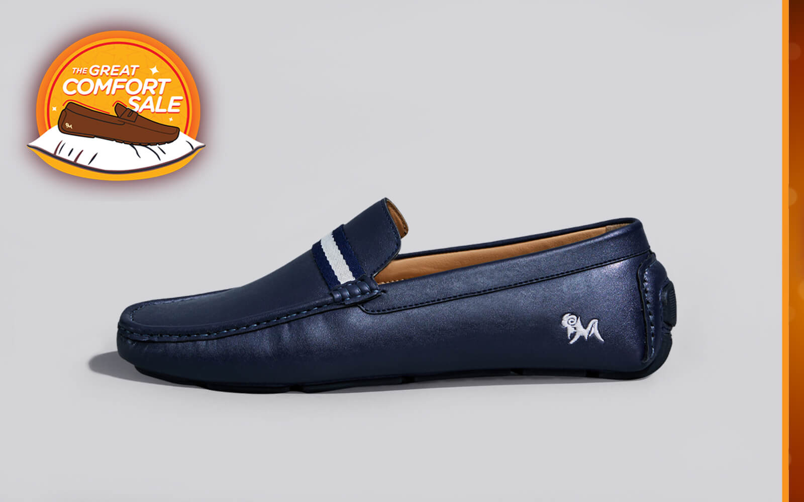Dark blue loafer shoes top