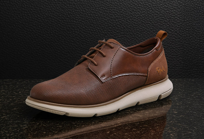 Textured Derby Sneakers : Tan Brown
