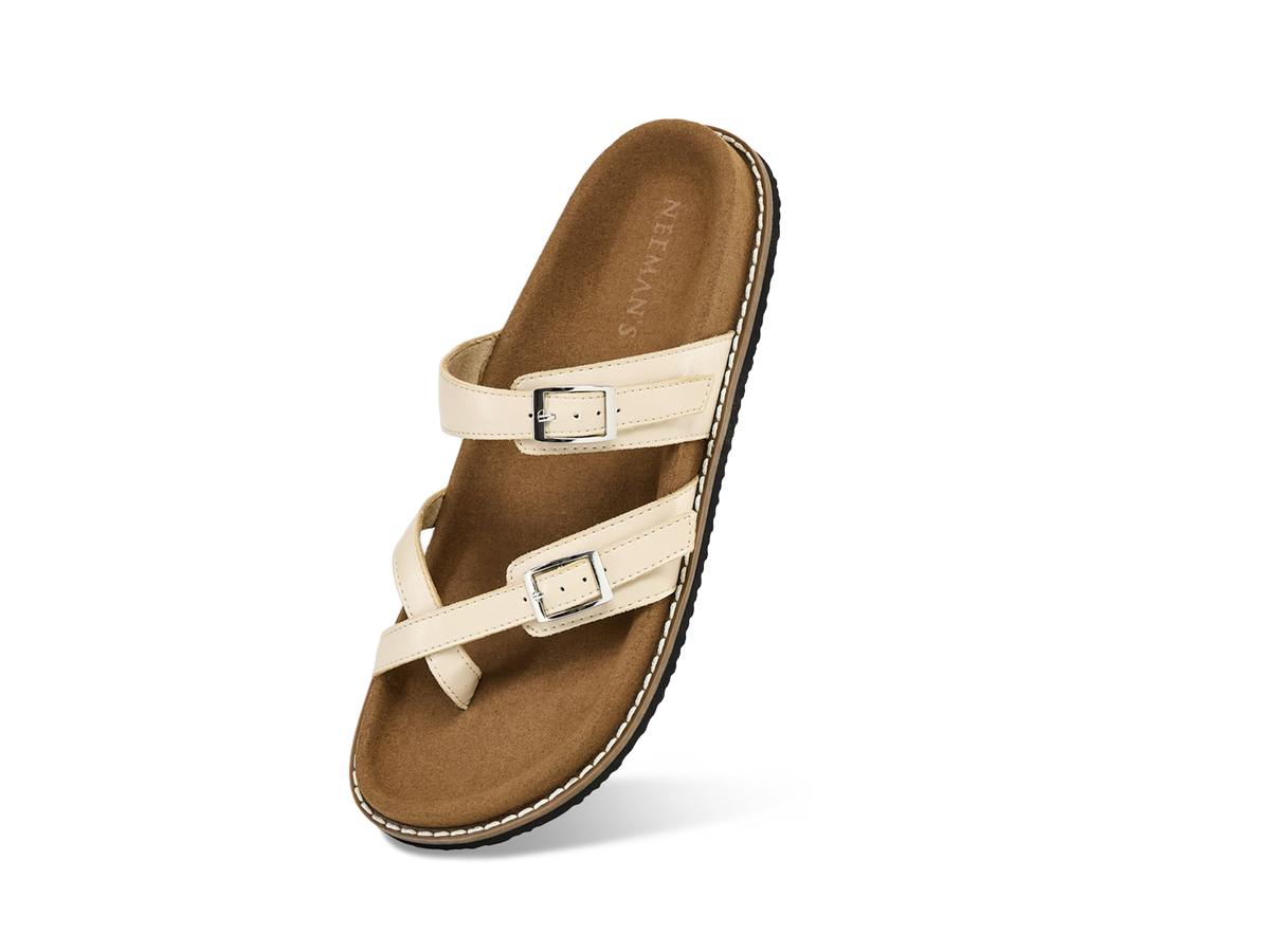 Utility Cross Strap Sandals for Women : Beige