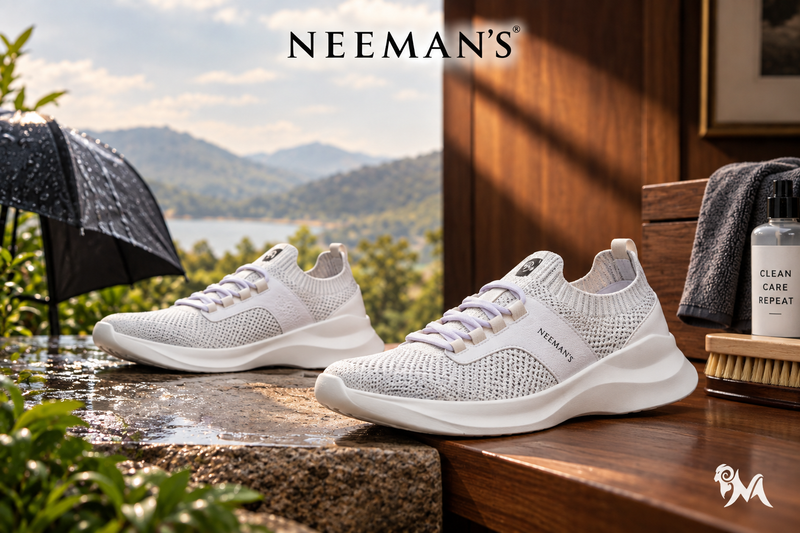 Keeping White Sneakers for Men Spotless in Indian Weather