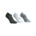 No Show Socks : White Olive Grey (Pack of 3)