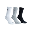 Crew Length Socks : Black Grey White (Pack of 3)