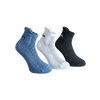 Ankle Length Comfort Socks : Black Blue White (Pack of 3)