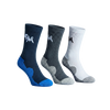 Quarter All Day Socks : White Blue Grey (Pack of 3)