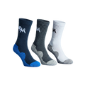 Quarter All Day Socks : White Blue Grey (Pack of 3)