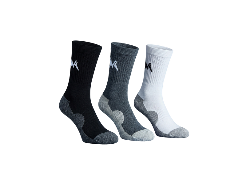 Quarter All Day Socks : Black White Grey (Pack of 3)