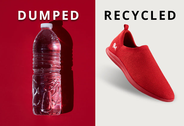 Every shoe is made with 8 PET Bottles