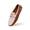 ReLive Knit Color Block Loafers : Beige/Brown