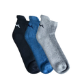 Ankle Length Comfort Socks : Black-Blue-Grey (Pack of 3)