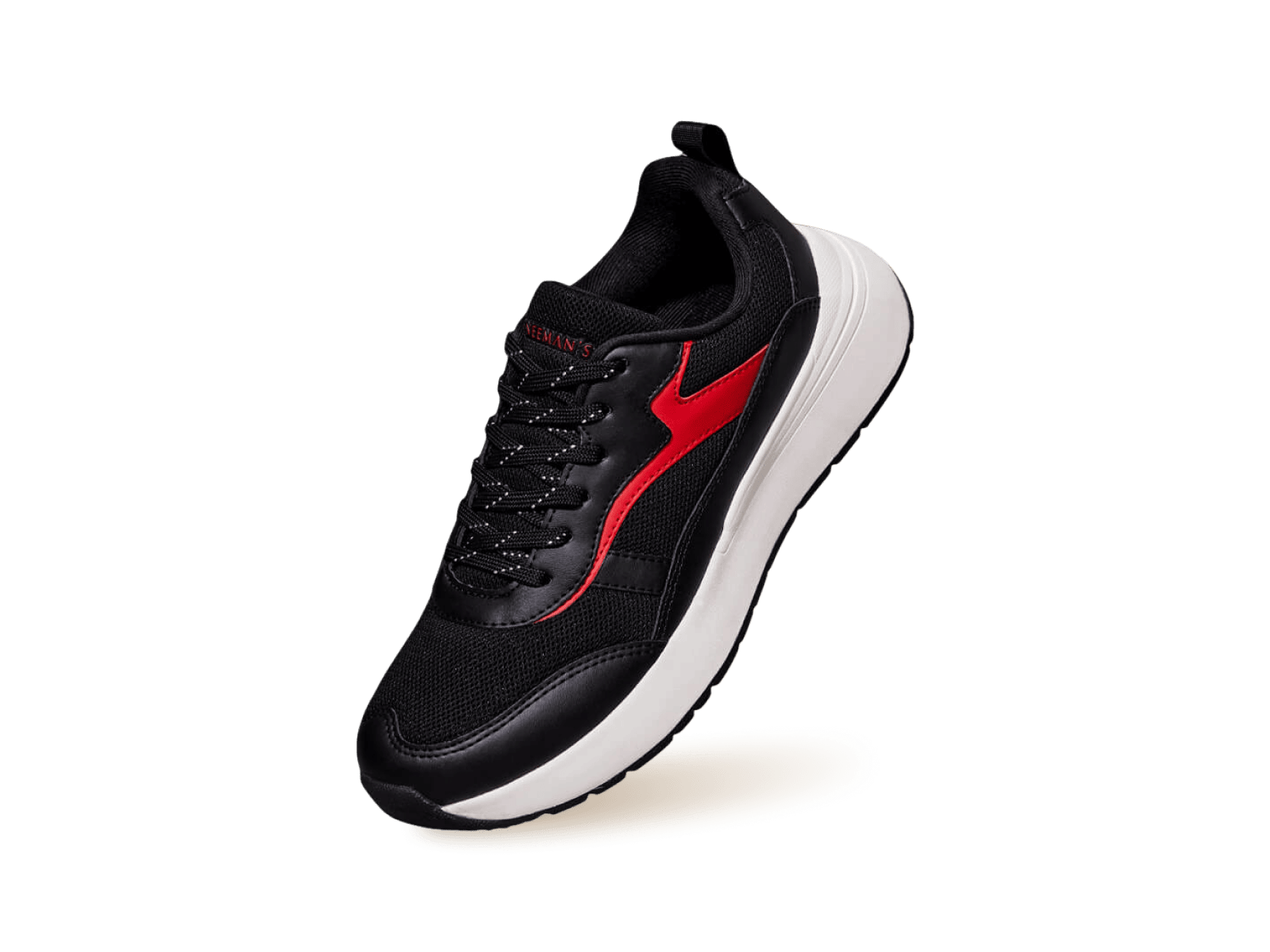 Cosmo Comfort Sneakers in Black-Red for Casual Wear