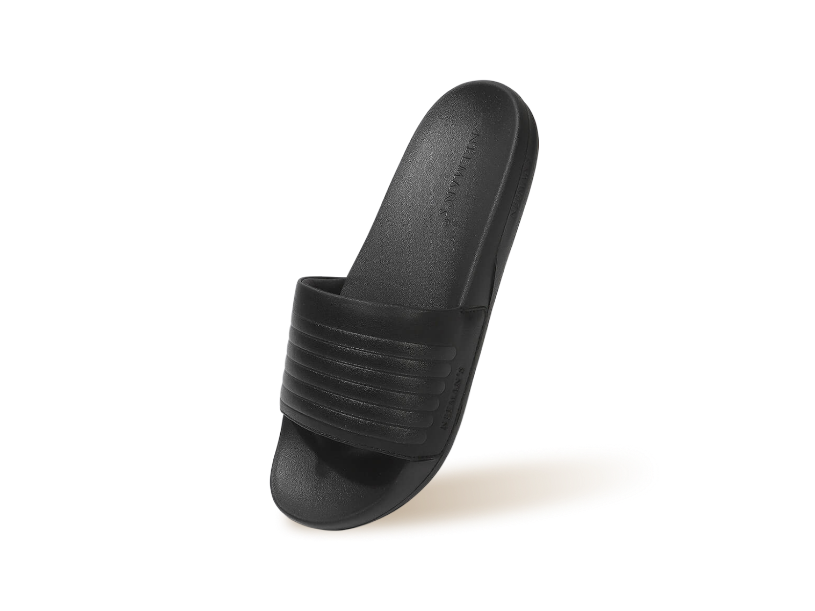 FootBed Slides for Men in Black for Extra-Soft Comfort