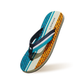 Striped Fusion Flips : Teal-Ivory-Orange
