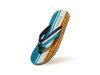 Striped Fusion Flips Flip Flops in Teal-Ivory-Orange for Trending Style