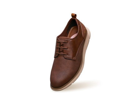 Textured Derby Sneakers in Tan Brown for Casual Wear