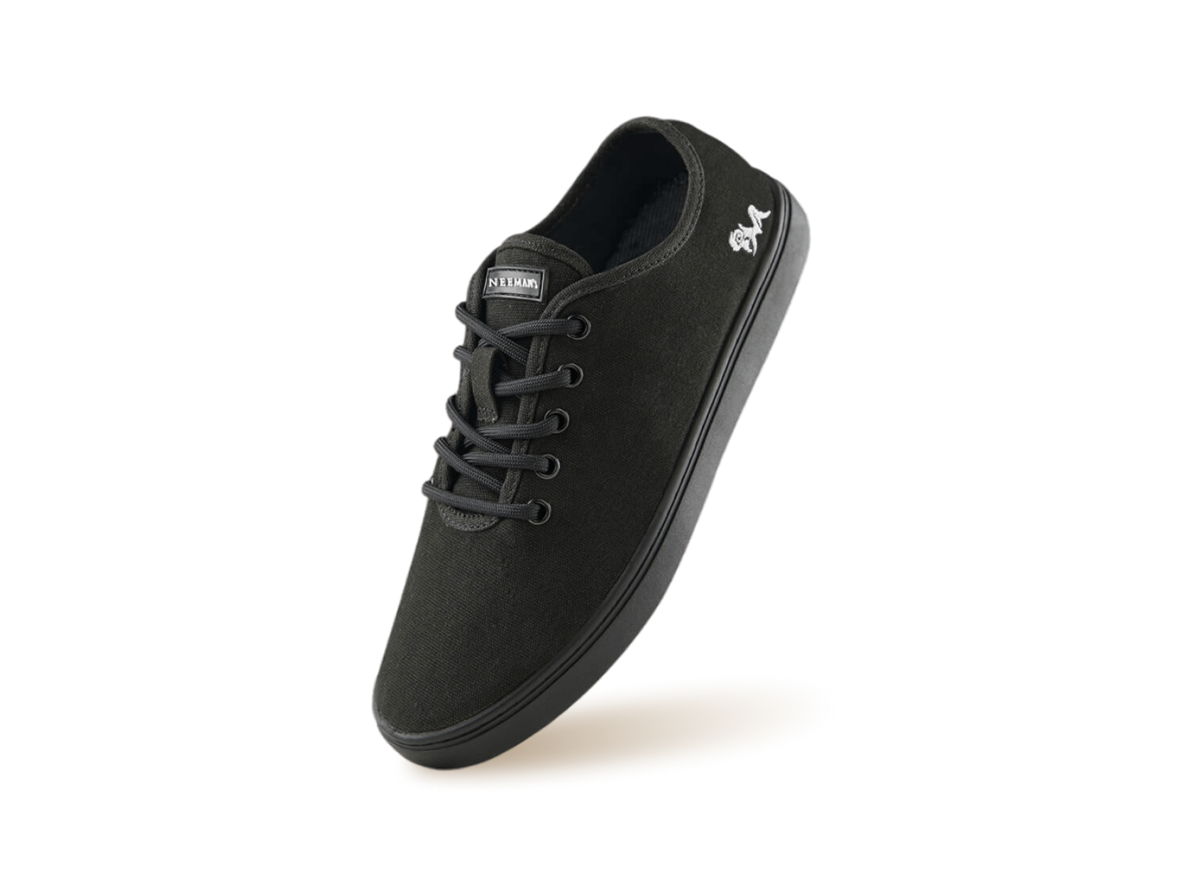 Cotton Classic Sneakers in Coal Black Black Sole for Casual Wear