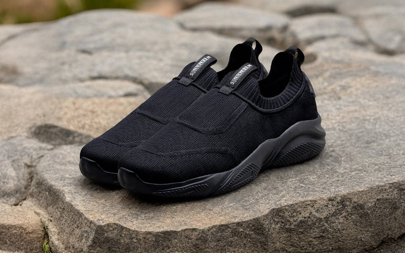 Sole Max Slip Ons in Ultra Black for Chunky Style