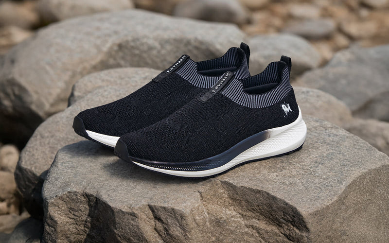 Grip Fit Slip Ons in Black for Sports Wear