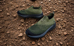 Blend Knit Slip Ons in Olive-Black for Chunky Style