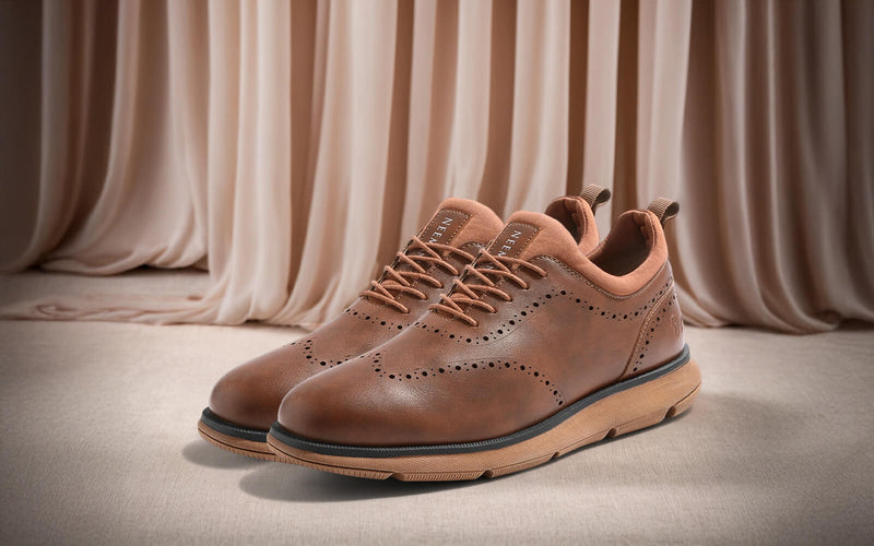 Crossover Brogues Oxfords in Tan for Casual Wear