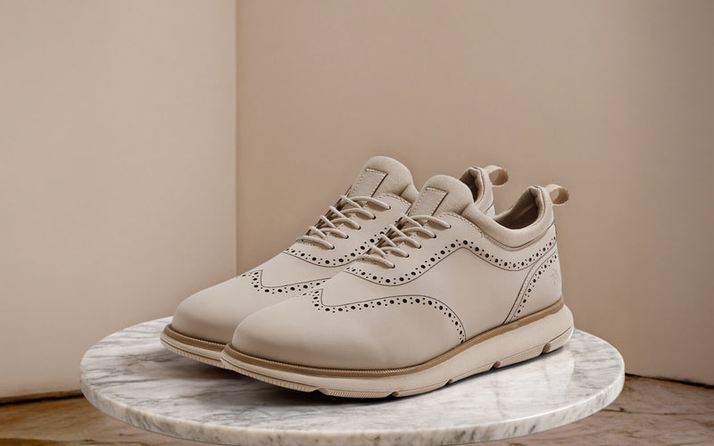 Crossover Brogues Oxfords in Beige for Casual Wear