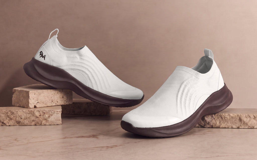 Curve Knit Slip Ons For Men : Ivory