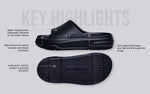 Cushers Slides For Men in Black for Outdoor Use