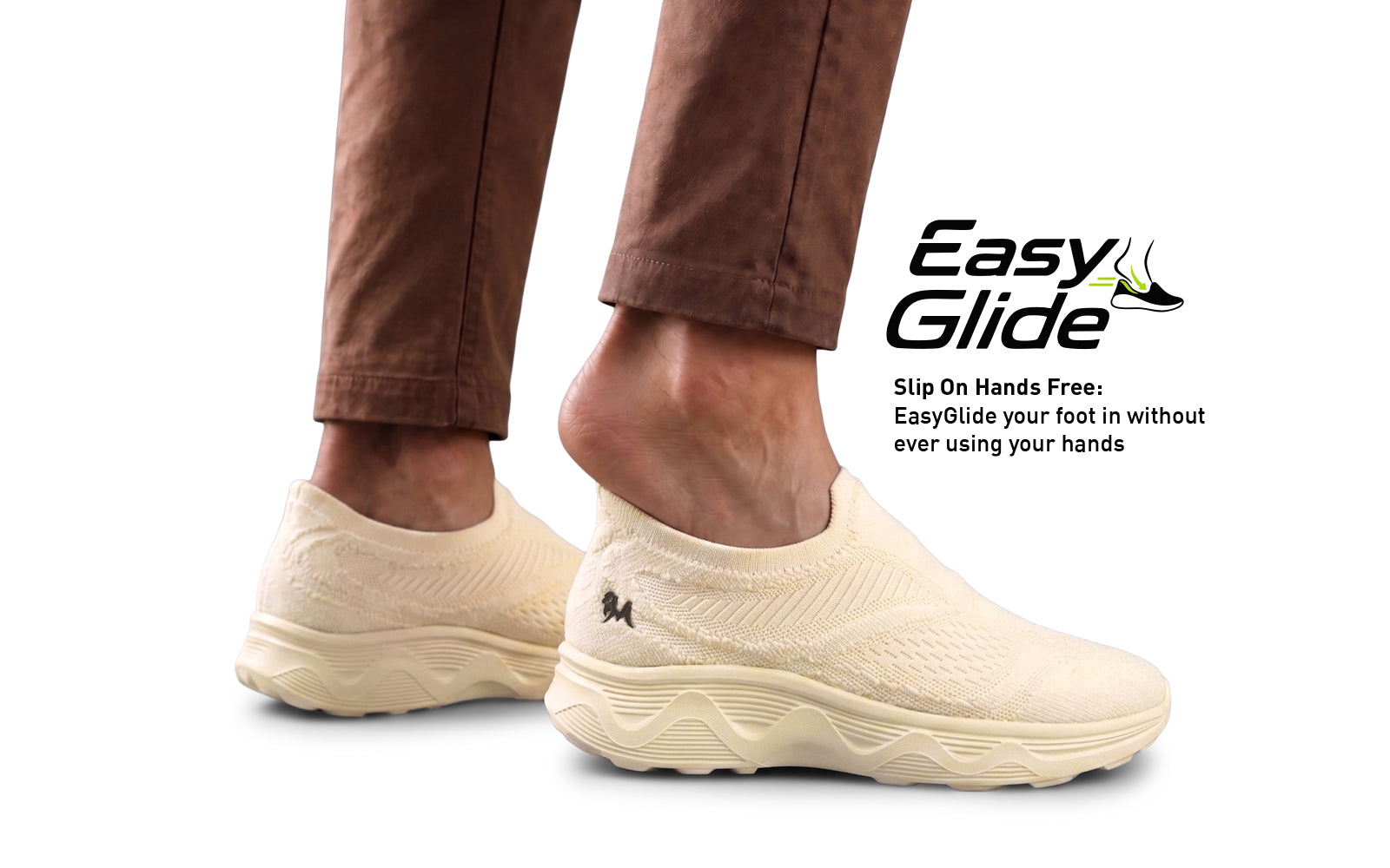 Easy Glide Slip Ons for Men : Ivory