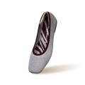 Metallic Square Flats : Grey-Silver