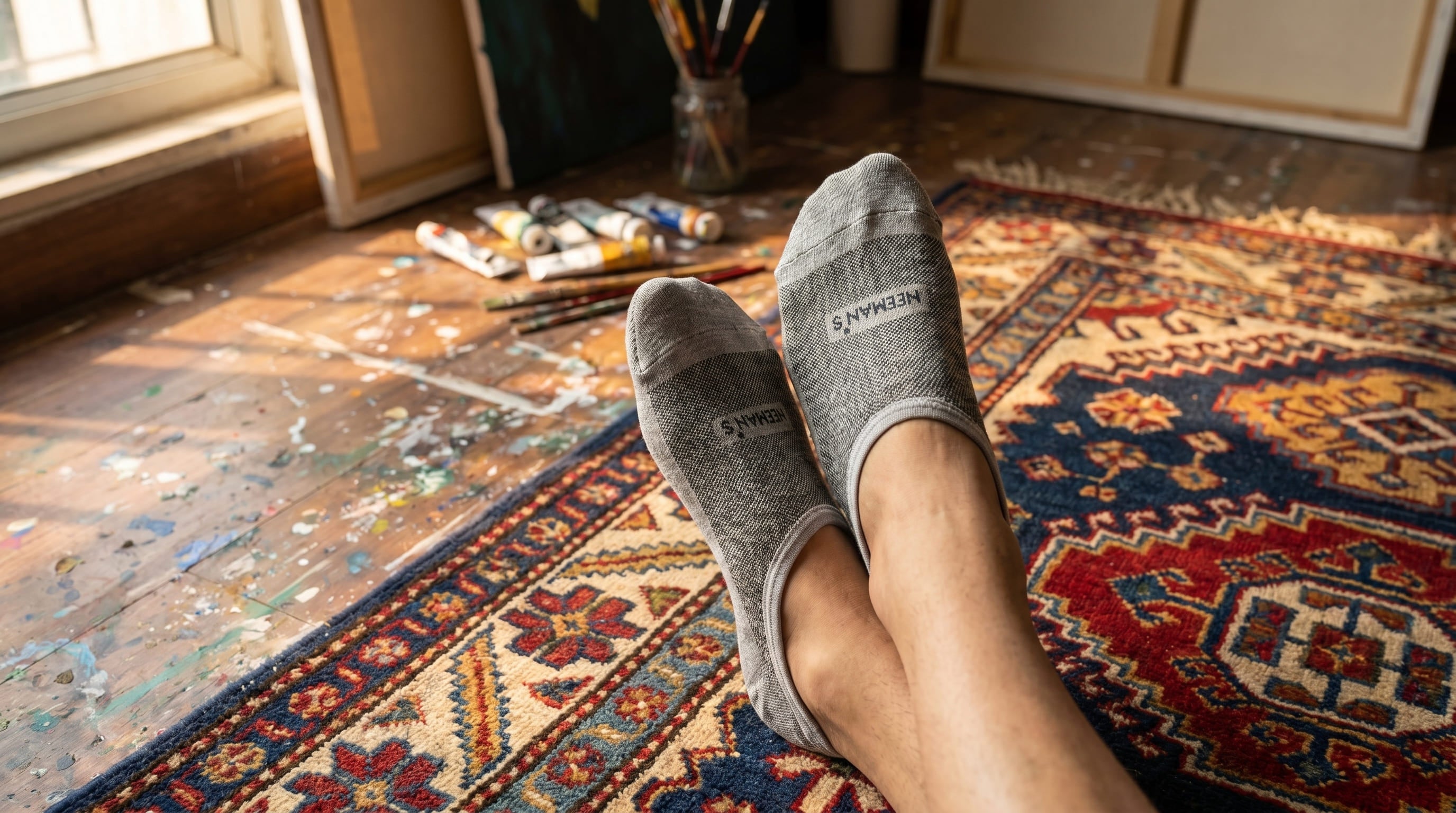 No Show Socks : Black Olive Grey (Pack of 3)