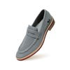 Block Heel Loafers : Grey