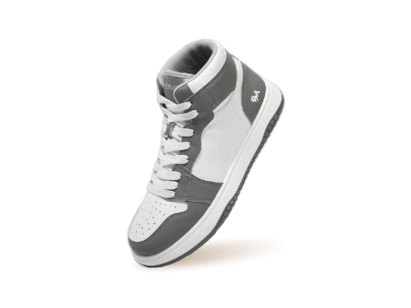 Character High Top Sneakers in Grey White for Retro Style