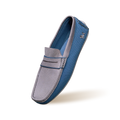 ReLive Knit Color Block Loafers : Blue/Grey