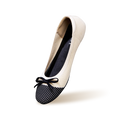 Ballet Flats For Women : Ivory-Black