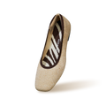 Metallic Square Flats : Ivory-Gold